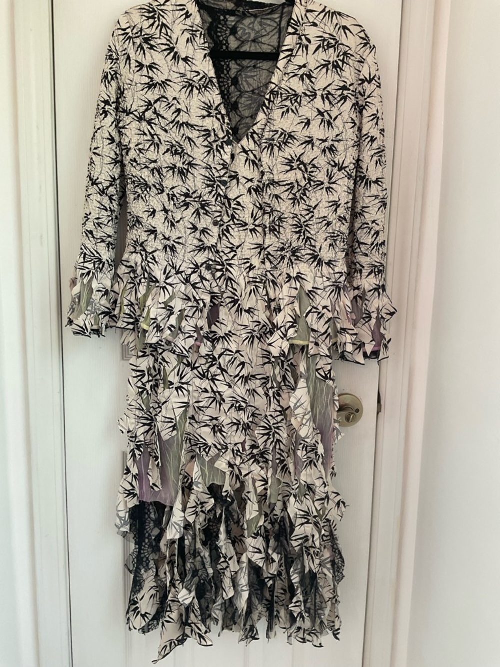 Reversible Asymmetrical dress & jacket set lot bundle Black White Ruffle V-Neck